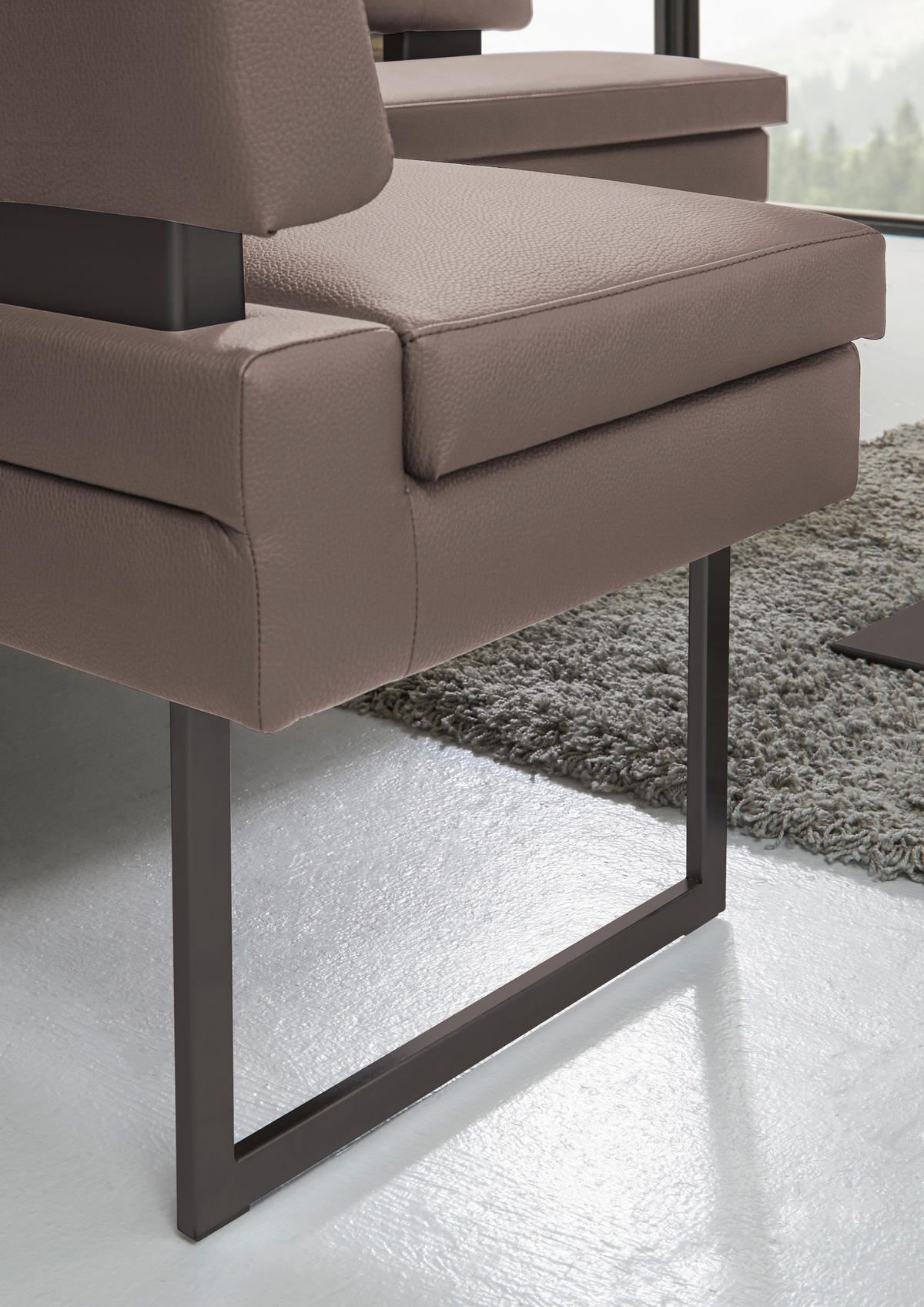ECKBANK 158/200 cm  in Braun  - Schwarz/Braun, Design, Textil/Metall (158/200cm) - Dieter Knoll