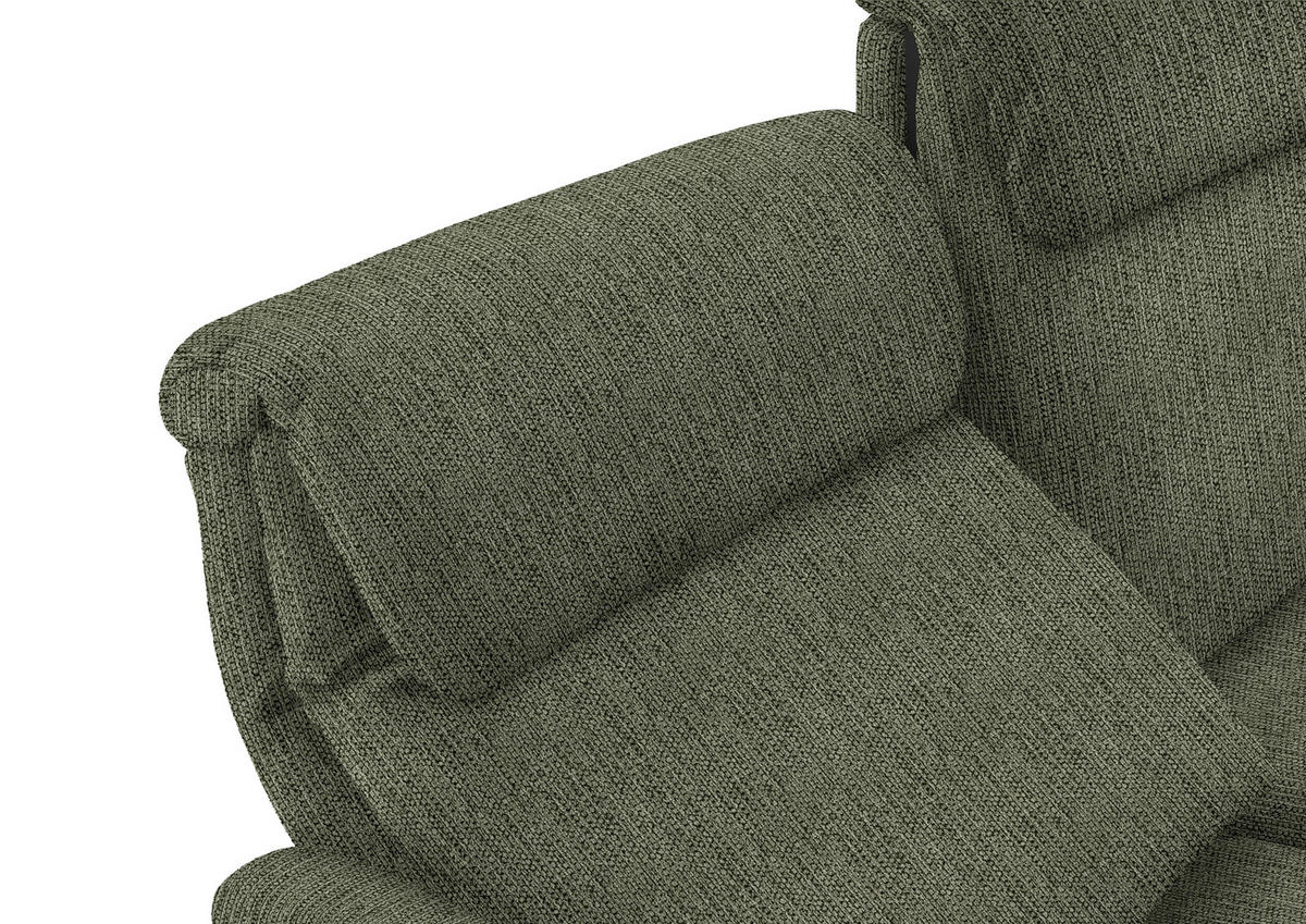 TRAPEZSOFA in Flachgewebe Dunkelgrün  - Dunkelgrün/Schwarz, Konventionell, Textil/Metall (219/107/97cm) - Pure Home Comfort