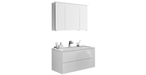BADEZIMMER 3-teilig in 91,2 cm - Weiß Hochglanz/Weiß, Design, Glas/Holzwerkstoff (91,2cm) - Dieter Knoll