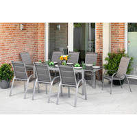GARTENSET 9-teilig  - Silberfarben/Braun, MODERN, Textil/Metall - Gardenson