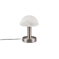 TISCHLEUCHTE FYNN 15,0/21,0 cm  - Alabasterfarben/Nickelfarben, KONVENTIONELL, Glas/Metall (15,0/21,0cm)