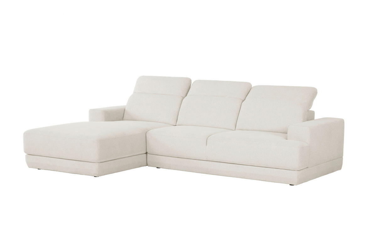 ECKSOFA in Webstoff Weiß  204/293 cm  - Schwarz/Weiß, Design, Kunststoff/Textil (204/293cm) - MID.YOU