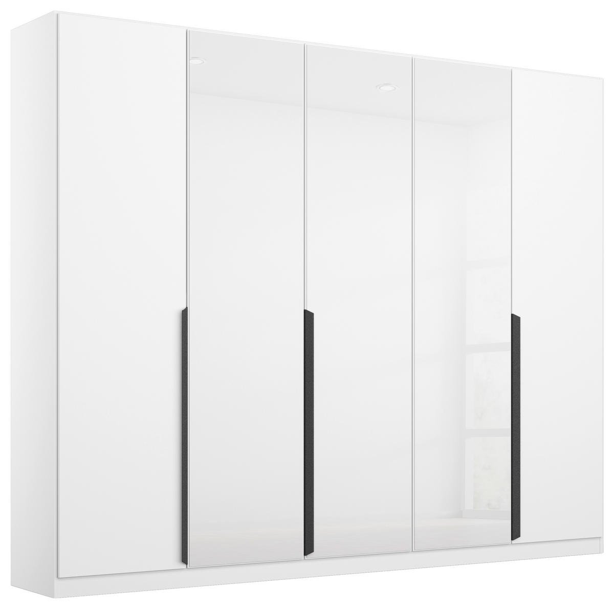 SKRIŇA S OTOČNÝMI DVERAMI, biela, biela s vysokým leskom, 225/210/54 cm - sivá/biela, Modern, kov/kompozitné drevo (225/210/54cm) - Rauch Möbel