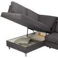 ECKSOFA in Flachgewebe Graubraun  186/255 cm  - Graubraun/Silberfarben, KONVENTIONELL, Holz/Textil (186/255cm) - Cantus
