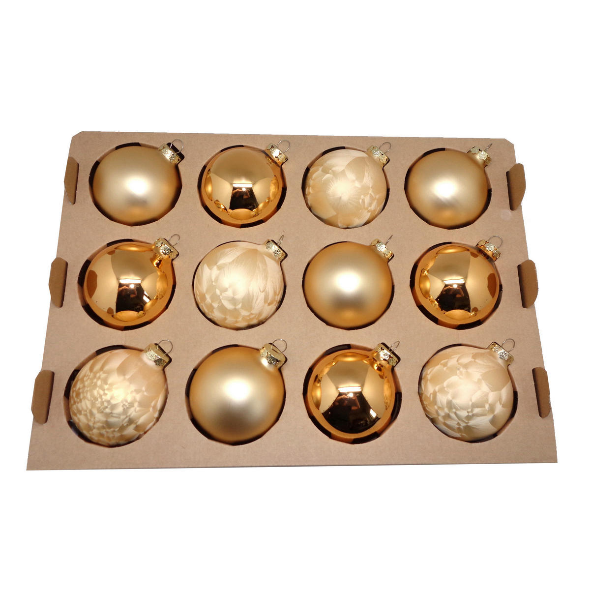 CHRISTBAUMKUGEL-SET 8 cm 12-teilig  - Goldfarben, Basics, Glas (8cm) - X-Mas