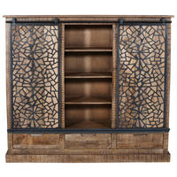 FÉLMAGAS SZEKRÉNY 160/140/40 cm  - natúr/fekete, Natur, fém/fa (160/140/40cm) - MID.YOU