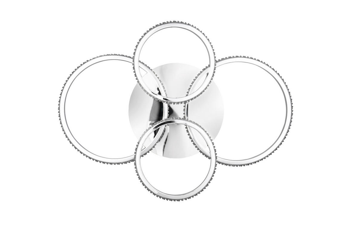 LED-DECKENLEUCHTE  65,5/8,5 cm    - Chromfarben, Design, Metall (65,5/8,5cm)