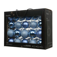 CHRISTBAUMKUGEL-SET  - Blau, Basics, Glas (7/7/7cm)