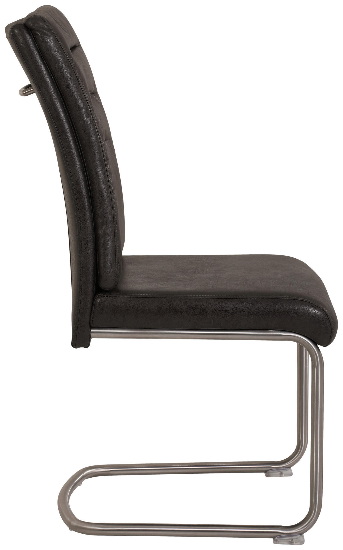 SCHWINGSTUHL-SET 4 Stück  in Edelstahl Mikrofaser  - Edelstahlfarben/Anthrazit, MODERN, Textil/Metall (45/102/65cm) - MID.YOU