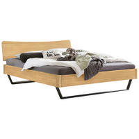 BETT 140/200 cm  in Anthrazit, Eichefarben  - Eichefarben/Anthrazit, Design, Holz/Metall (140/200cm) - Hasena