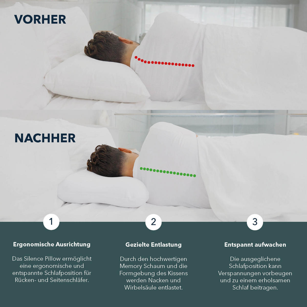 NACKENKISSEN SILENCE  - Basics, Textil (54/9-12/40cm) - Smartsleep