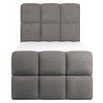 BOXBETT 90/200 cm,  in Dunkelgrau, gepolstertes Kopfteil, Bettkasten, Topper, H3 = fest  - Dunkelgrau/Schwarz, Design, Holzwerkstoff/Kunststoff (90/200cm) - Xora