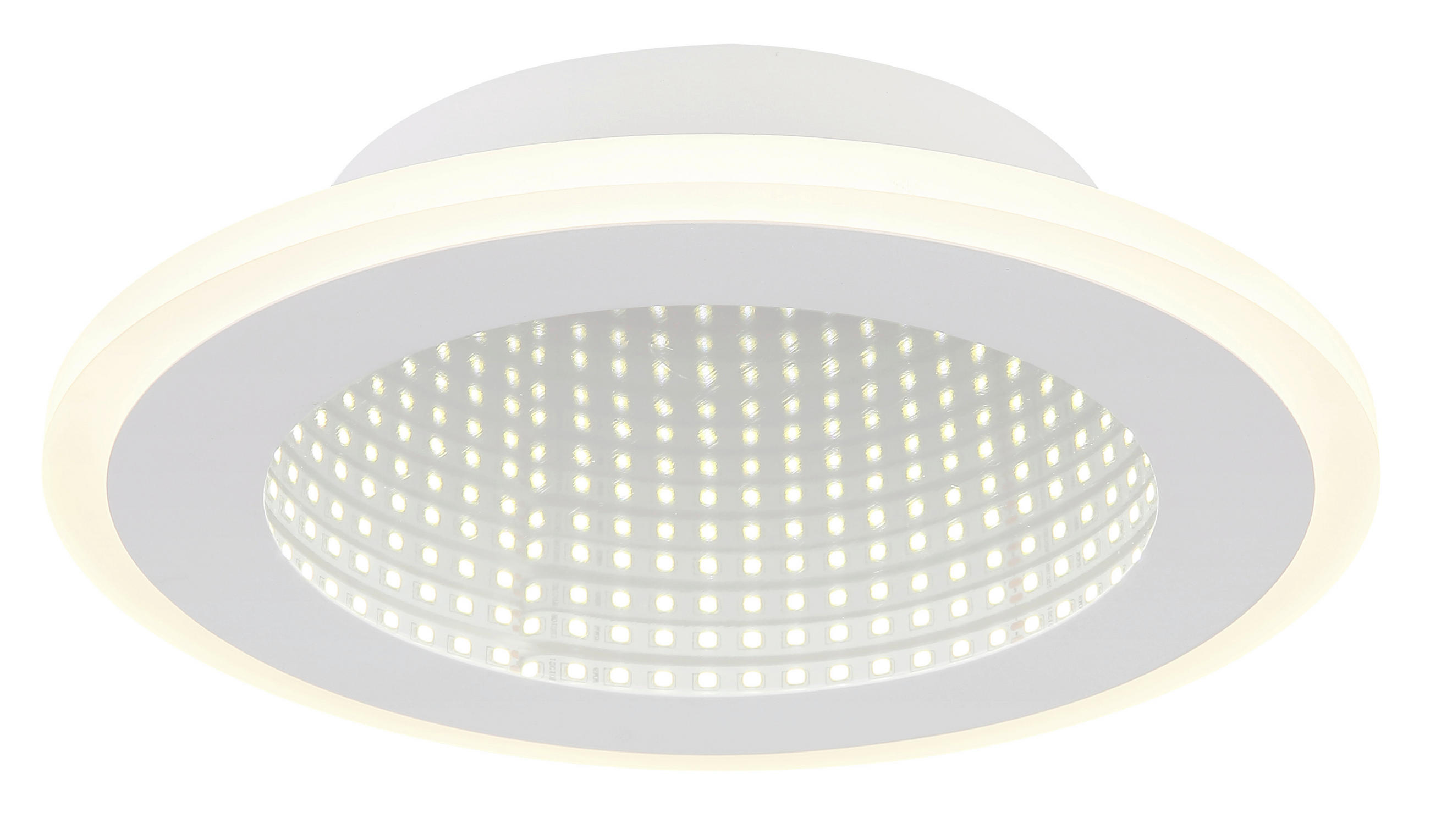 LED-DECKENLEUCHTE 22,5/4 cm   - Opal/Weiß, Design, Kunststoff/Metall (22,5/4cm) - Globo