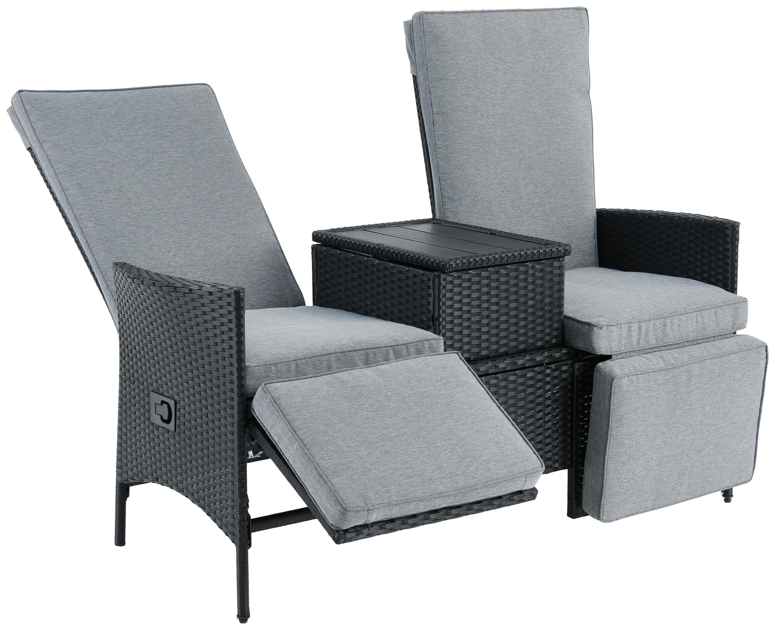 BALKONSET - Grau, MODERN, Kunststoff/Metall (141/59/109cm) - Luca Bessoni
