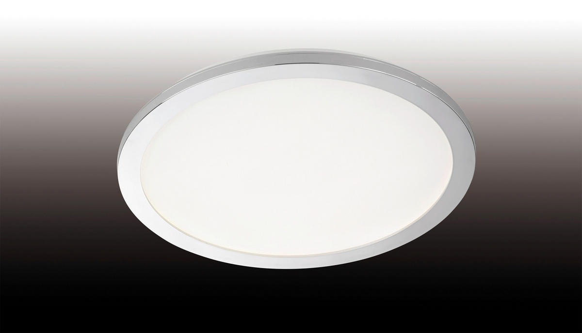 LED-DECKENLEUCHTE   40 cm   - Chromfarben/Weiss, Design, Glas/Kunststoff (40cm) - Fischer & Honsel