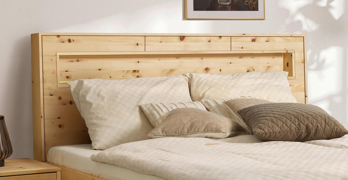 BETT 160/200 cm  in Zirbelkieferfarben   - Zirbelkieferfarben, Natur, Holz (160/200cm) - Valnatura