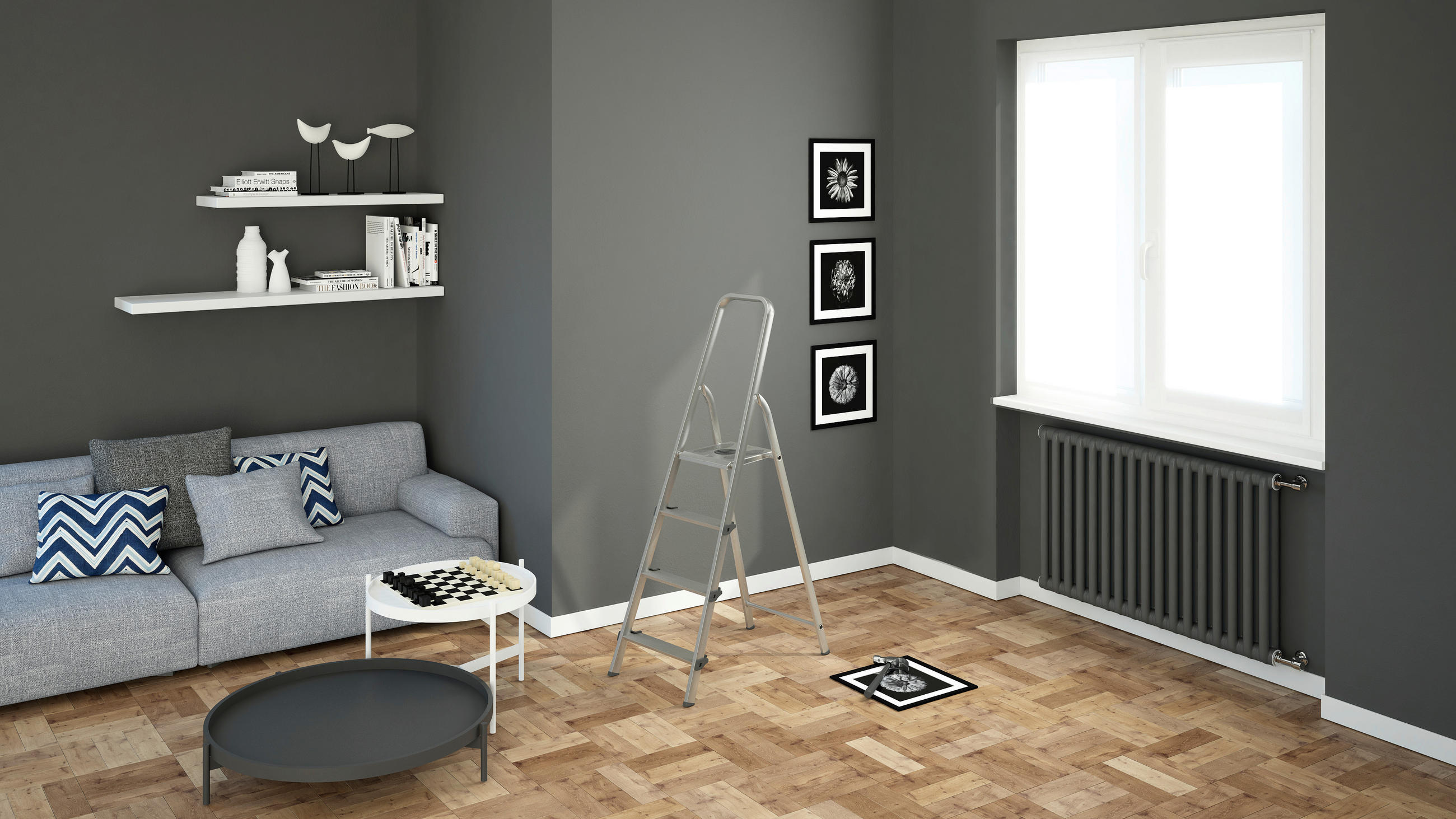 ÖSSZECSUKHATÓ FELLÉPŐ - ezüstszínű, Basics, fém (6.15kg)