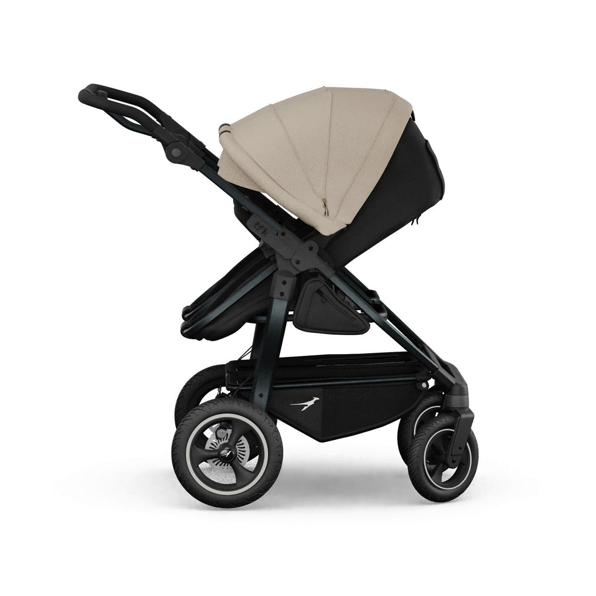 GESCHWISTERWAGEN Duo 2-in-1 Kombi  - Sandfarben/Anthrazit, Basics, Textil/Metall (79/111/110cm) - TFK