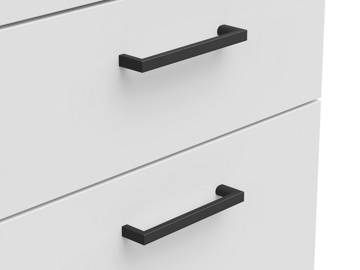 KOMODA, bílá, 45/115/40 cm - bílá/černá, Moderní, kompozitní dřevo/plast (45/115/40cm) - Carryhome