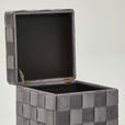 HOCKER Samt Grau  - Schwarz/Grau, Trend, Textil (40/43/40cm) - Xora