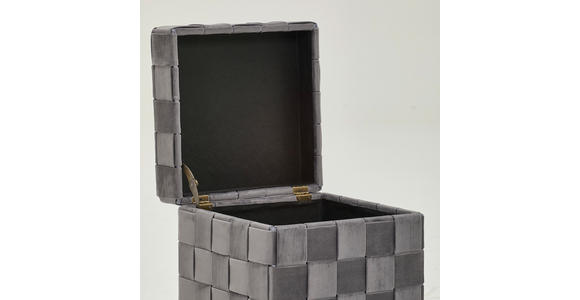 HOCKER Samt Grau - Schwarz/Grau, Trend, Textil (40/43/40cm) - Xora