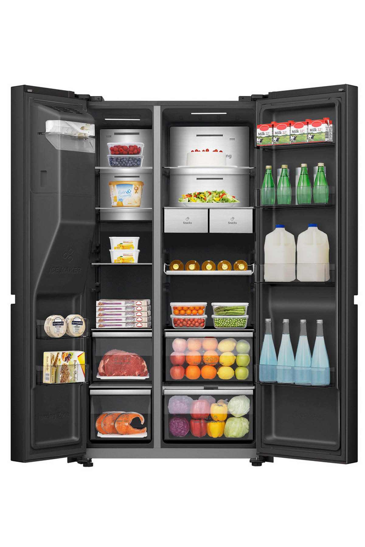 SIDE-BY-SIDE 91/179/73 cm RS9P628GPFE  - Schwarz, Trend (91/179/73cm) - Hisense