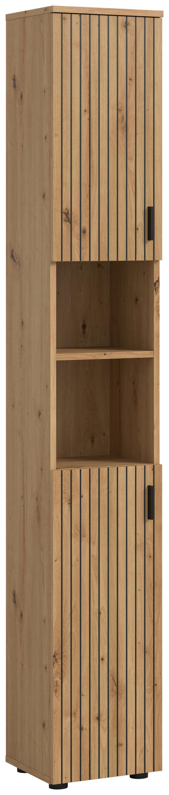 HOCHSCHRANK 30/192/30 cm  - Schwarz/Eiche Artisan, Basics, Holzwerkstoff/Kunststoff (30/192/30cm) - MID.YOU