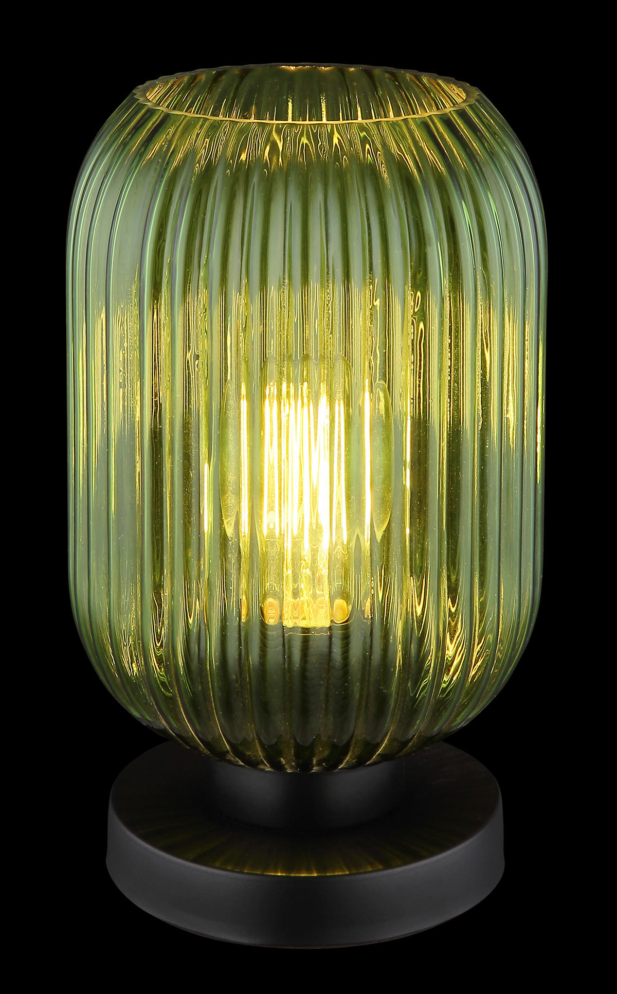 TISCHLEUCHTE - Schwarz/Grün, Konventionell, Glas/Metall (14/24cm) - Globo