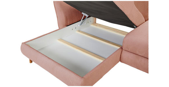 ECKSOFA in Cord Rosa 162/284 cm - Eichefarben/Rosa, KONVENTIONELL, Holz/Textil (162/284cm) - Carryhome