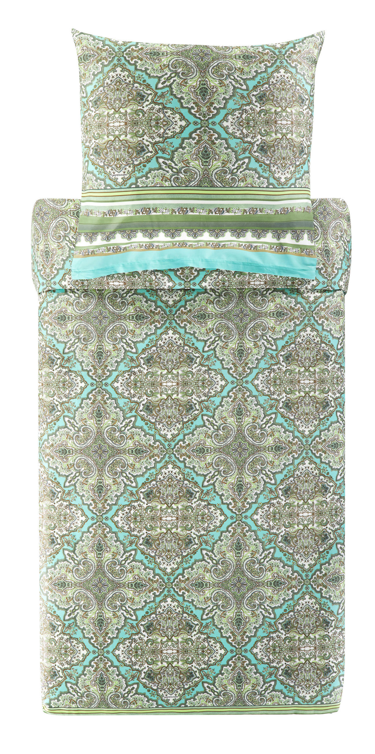 BETTWÄSCHE Marechiaro Satin 155/220 cm  - Grün, KONVENTIONELL, Textil (155/220cm) - Bassetti