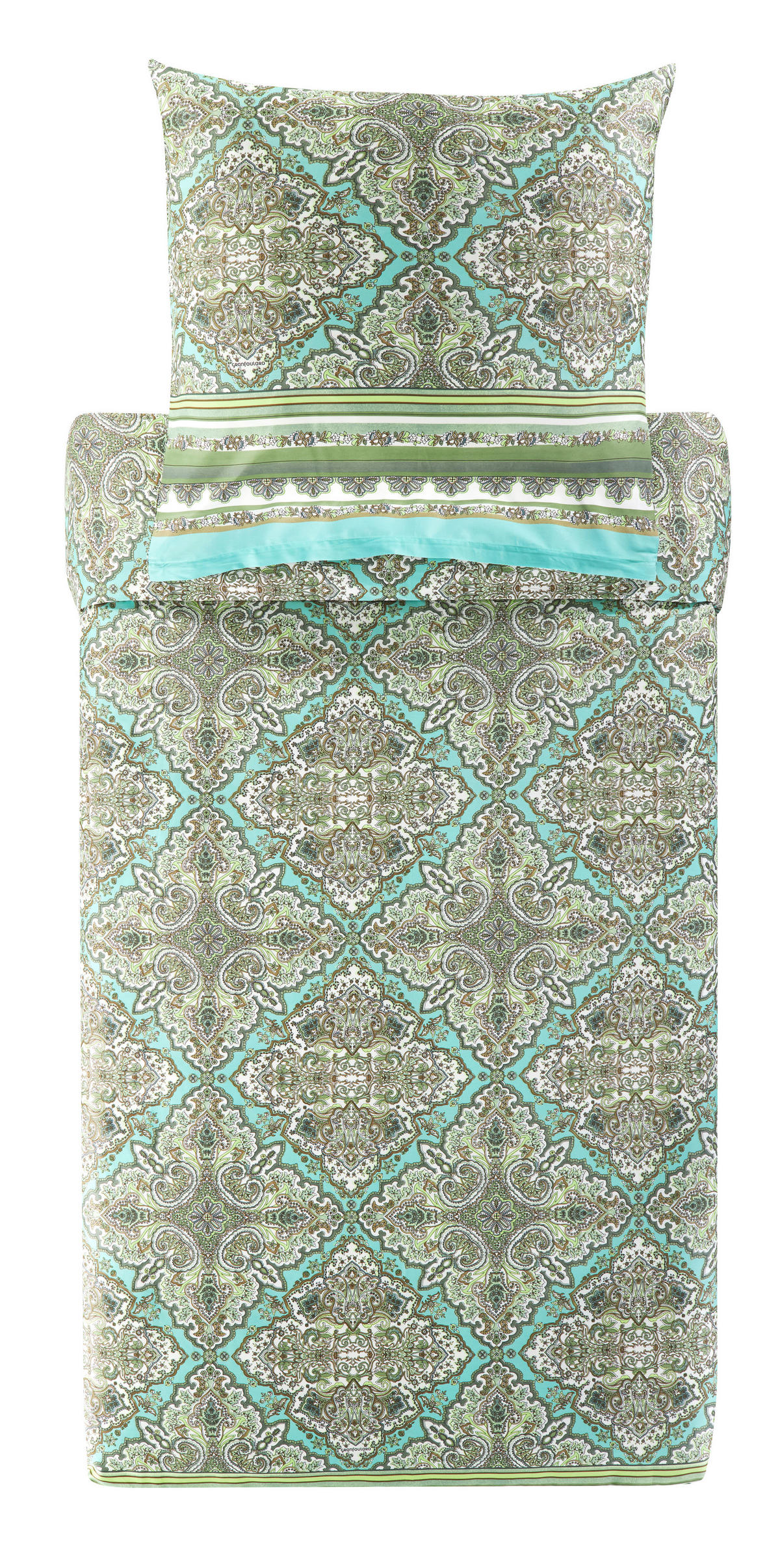 BETTWÄSCHE Marechiaro Satin 155/220 cm  - Grün, KONVENTIONELL, Textil (155/220cm) - Bassetti