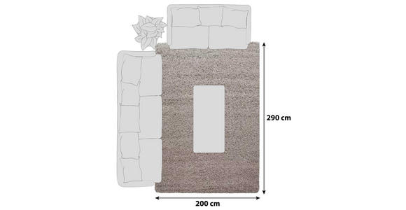 HOCHFLORTEPPICH 200/290 cm Dream  - Beige, KONVENTIONELL, Textil (200/290cm) - Novel