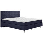 BOXSPRINGBETT 180/200 cm  in Dunkelblau  - Alufarben/Dunkelblau, KONVENTIONELL, Textil/Metall (180/200cm) - Carryhome