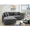 ECKSCHLAFSOFA in Mikrofaser Dunkelgrau  - Chromfarben/Dunkelgrau, MODERN, Textil/Metall (190/250cm) - Livetastic