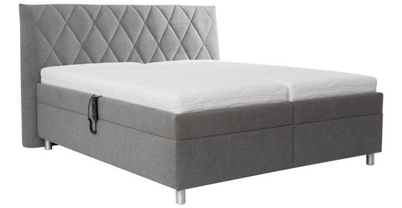 POLSTERBETT Matratze, Lattenrost, Bettkasten, motorische Verstellbarkeit Grau 180/200 cm  - Silberfarben/Weiß, KONVENTIONELL, Holz/Textil (180/200cm) - Esposa