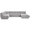 WOHNLANDSCHAFT in Cord Grau  - Grau, Trend, Textil (210/390/185cm) - Livetastic