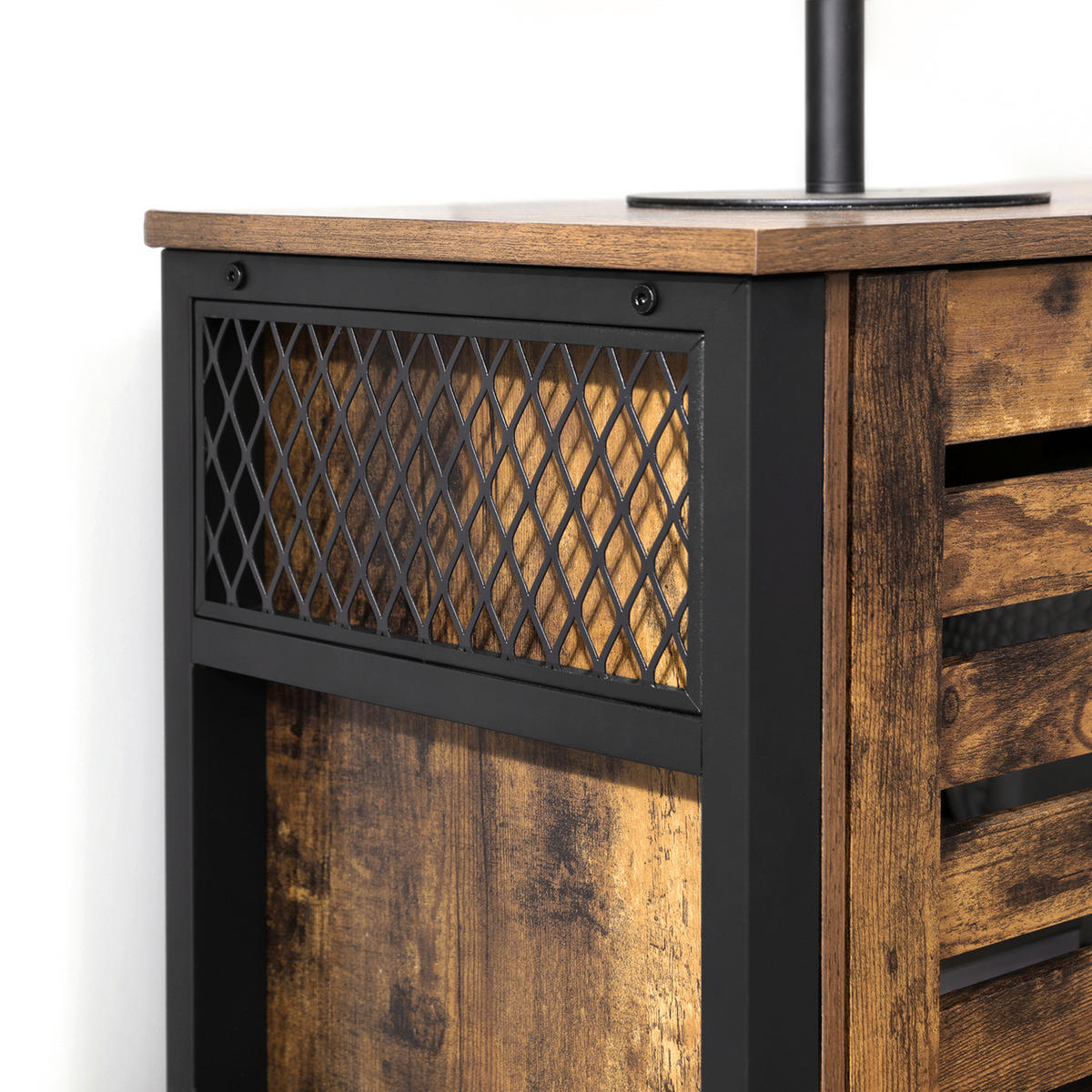 SIDEBOARD INDUSTRIE-DESIGN Braun, Schwarz Einlegeböden  - Schwarz/Braun, Trend, Holzwerkstoff/Metall (110/75/33cm) - Boxxx