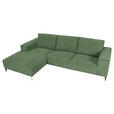 ECKSOFA  in Cord Olivgrün  170/285 cm  - Schwarz/Olivgrün, KONVENTIONELL, Textil/Metall (170/285cm) - Carryhome