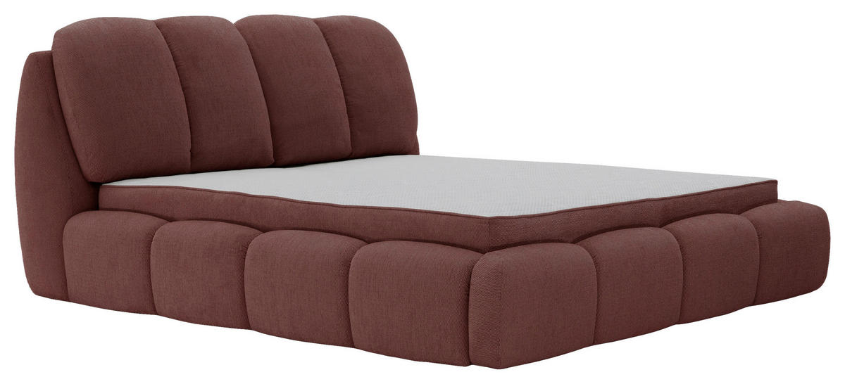 POLSTERBETT 180/200 cm,  in Rot, gepolstertes Kopfteil, Lattenrost, Bettkasten,  - Rot/Schwarz, Design, Holz/Kunststoff (180/200cm) - Chameo