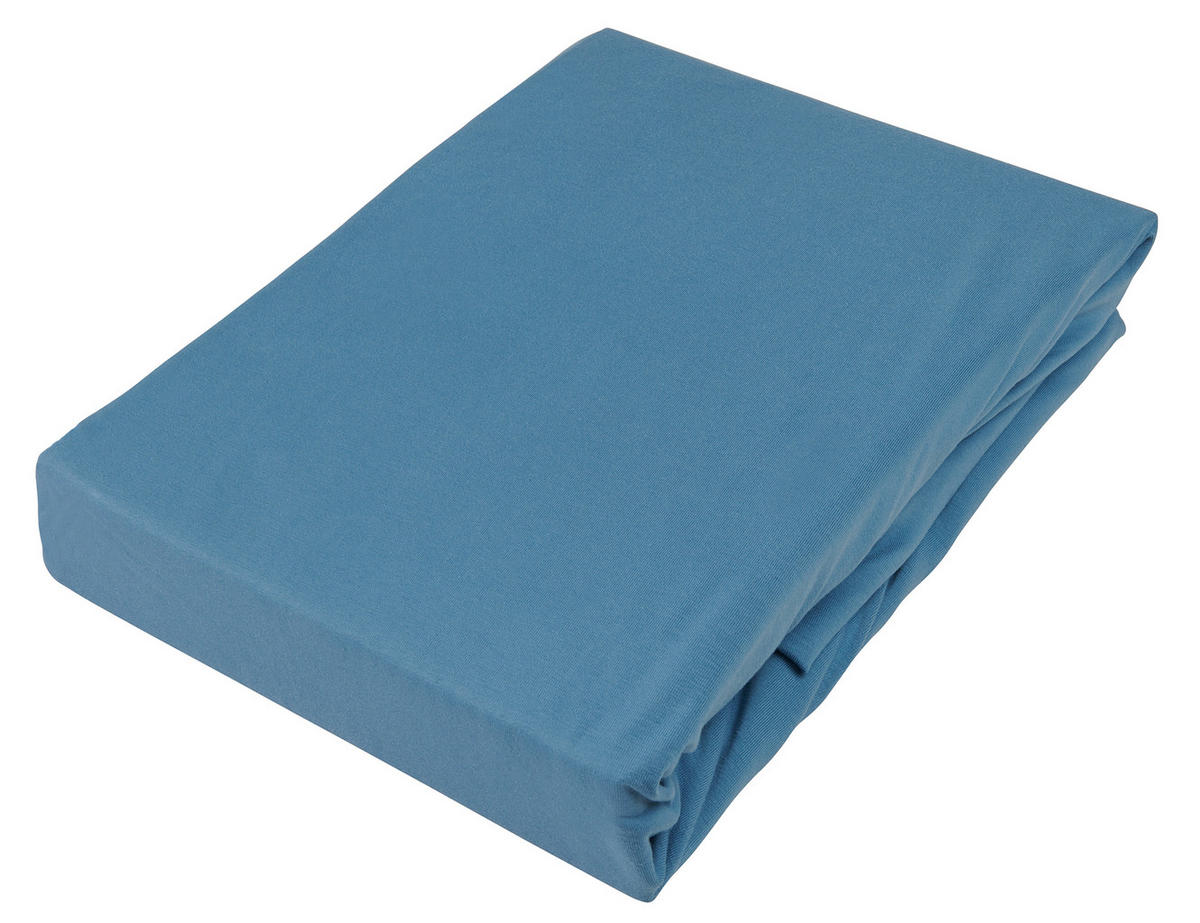 CEARȘAF CU ELASTIC BOXSPRING 90/220 cm  - albastru, Konventionell, textil (90/220cm) - Novel
