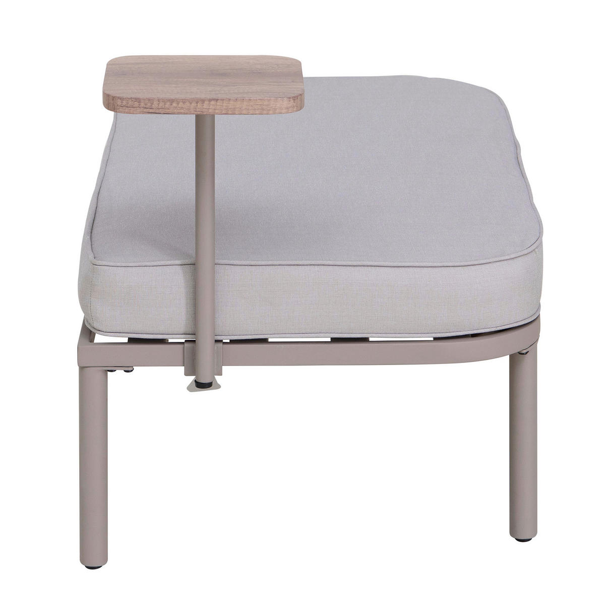 DOPPELLIEGE 142/82/128 cm Rattan  - Naturfarben/Grau, Basics, Holz/Kunststoff (142/82/128cm) - Modante