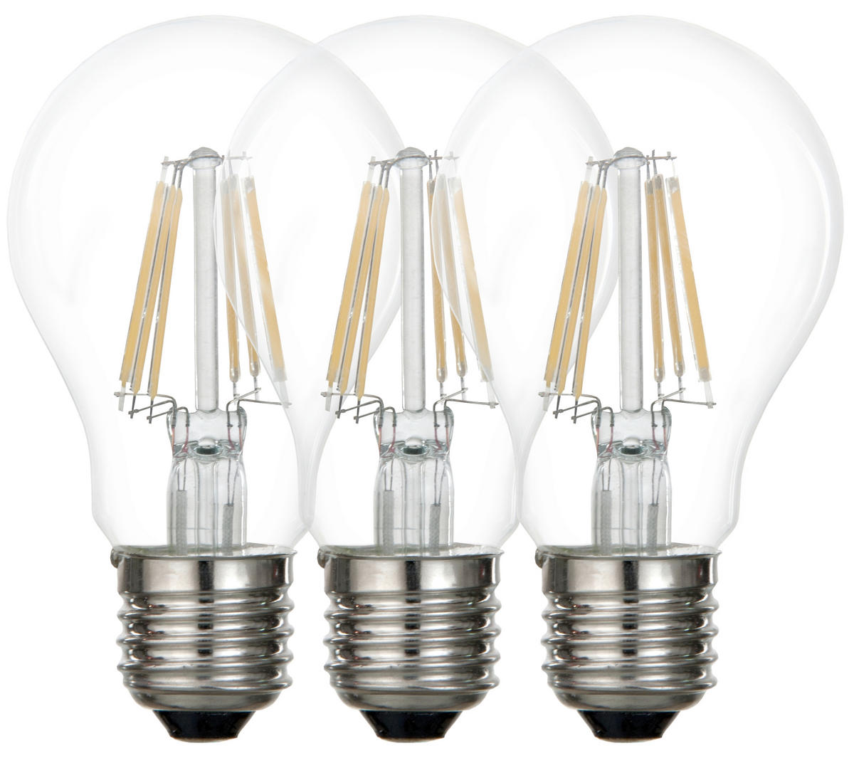 LED-LEUCHTMITTEL   E27 8 W  - Transparent, Basics, Glas/Metall (6/10,6cm) - Boxxx