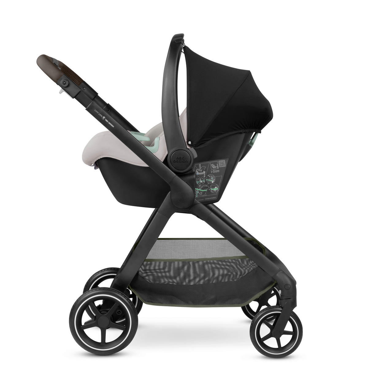 KOMBIKINDERWAGEN  City Life  Avocado  - Schwarz/Olivgrün, Basics, Textil/Metall (82,0/52,0/107,5cm) - ABC Design