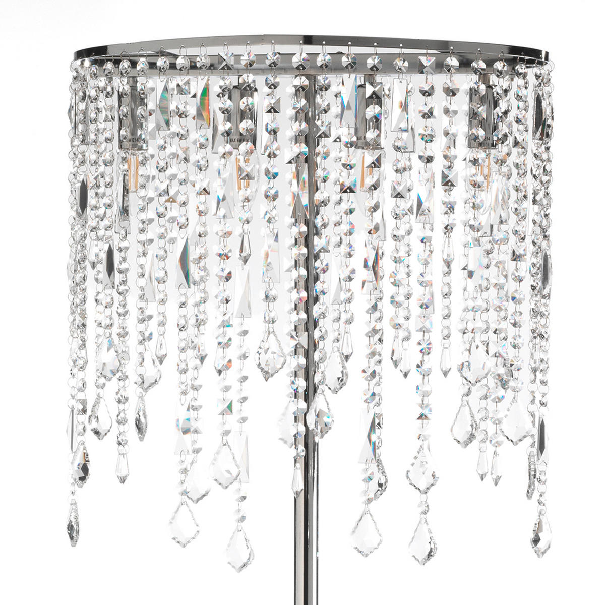STEHLEUCHTE 50/30/158 cm    - Chromfarben/Hellgrau, Design, Glas/Kunststoff (50/30/158cm)