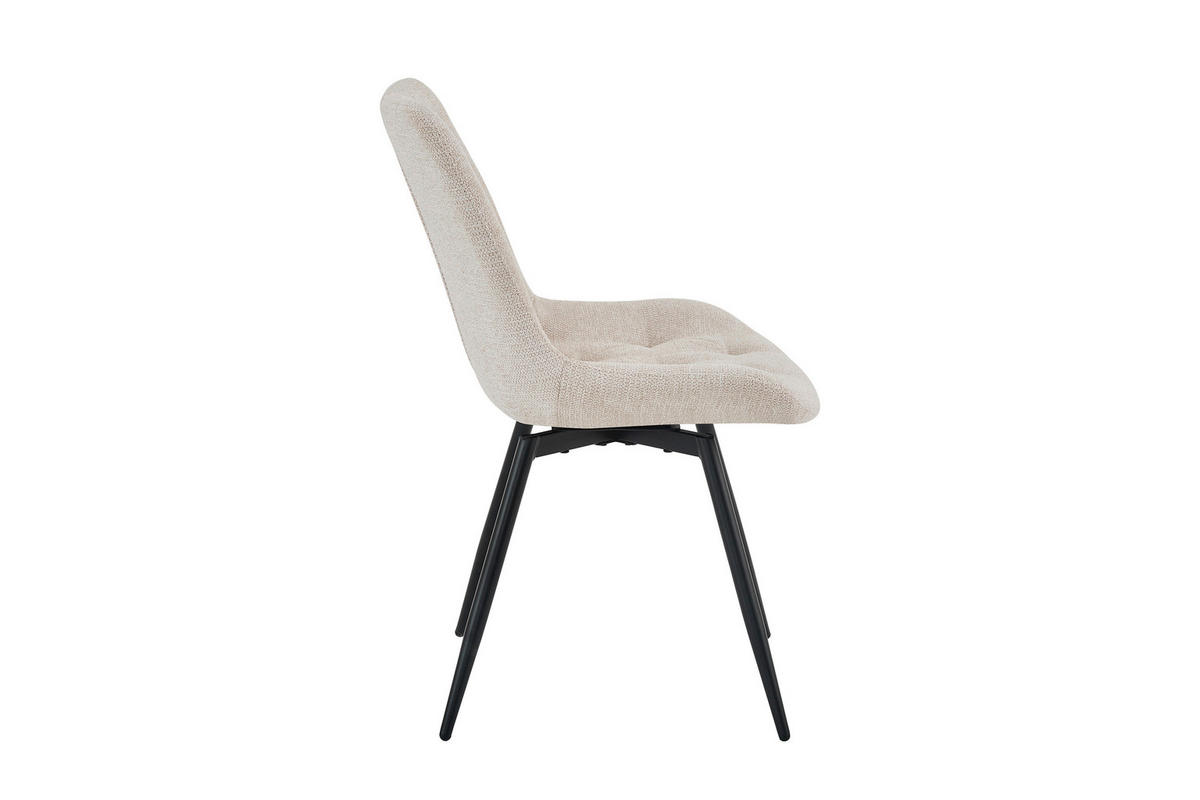 STUHL-SET 2 Stück Sitzfläche 360° drehbar, abwischbar, haustierfreundlicher Bezug Webstoff  Taupe  - Taupe/Beige, MODERN, Textil/Metall (47,5/84,5/62cm) - MID.YOU