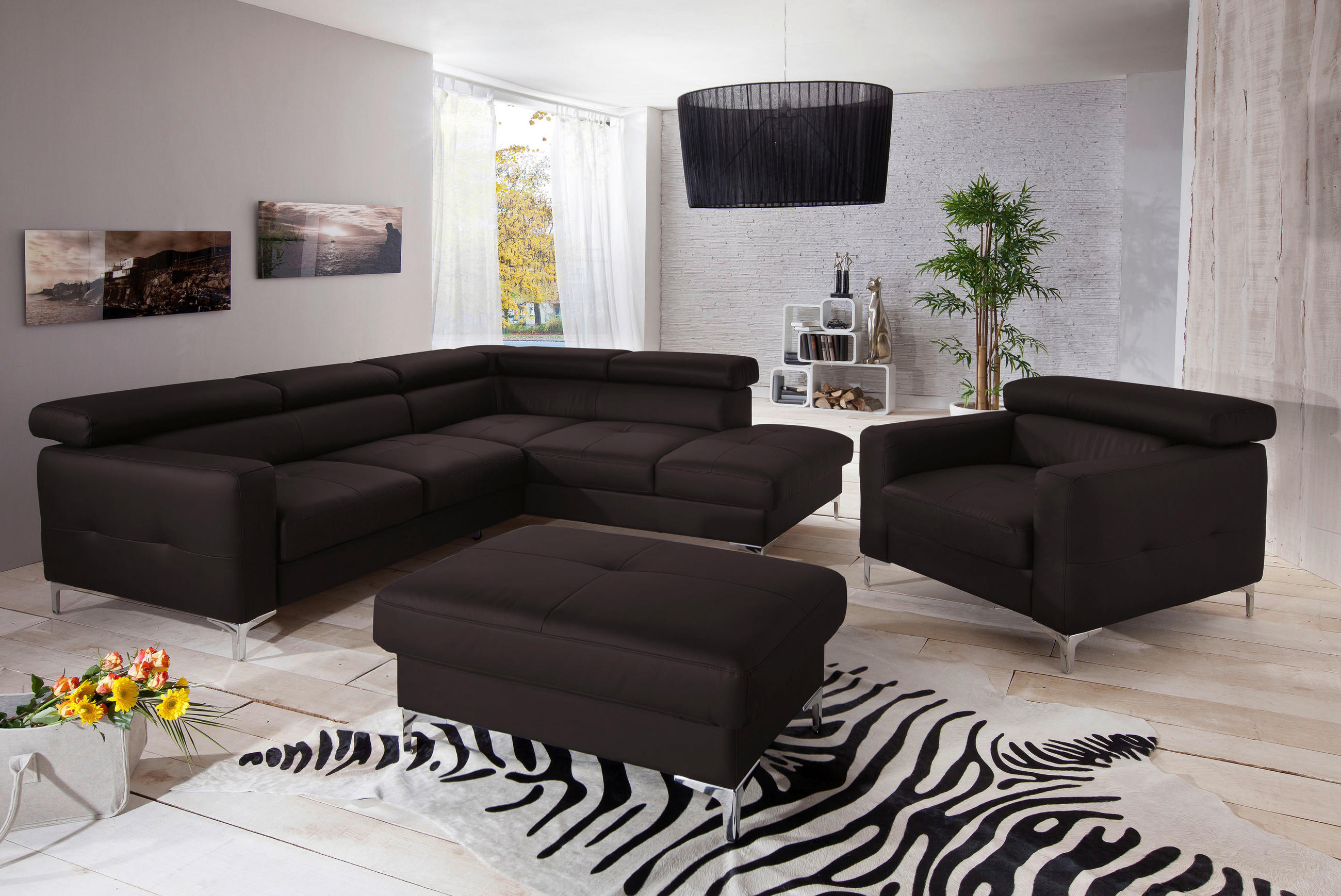 SESSEL in Echtleder Dunkelbraun  - Chromfarben/Dunkelbraun, Design, Leder/Metall (99/78-92/106cm) - Livetastic