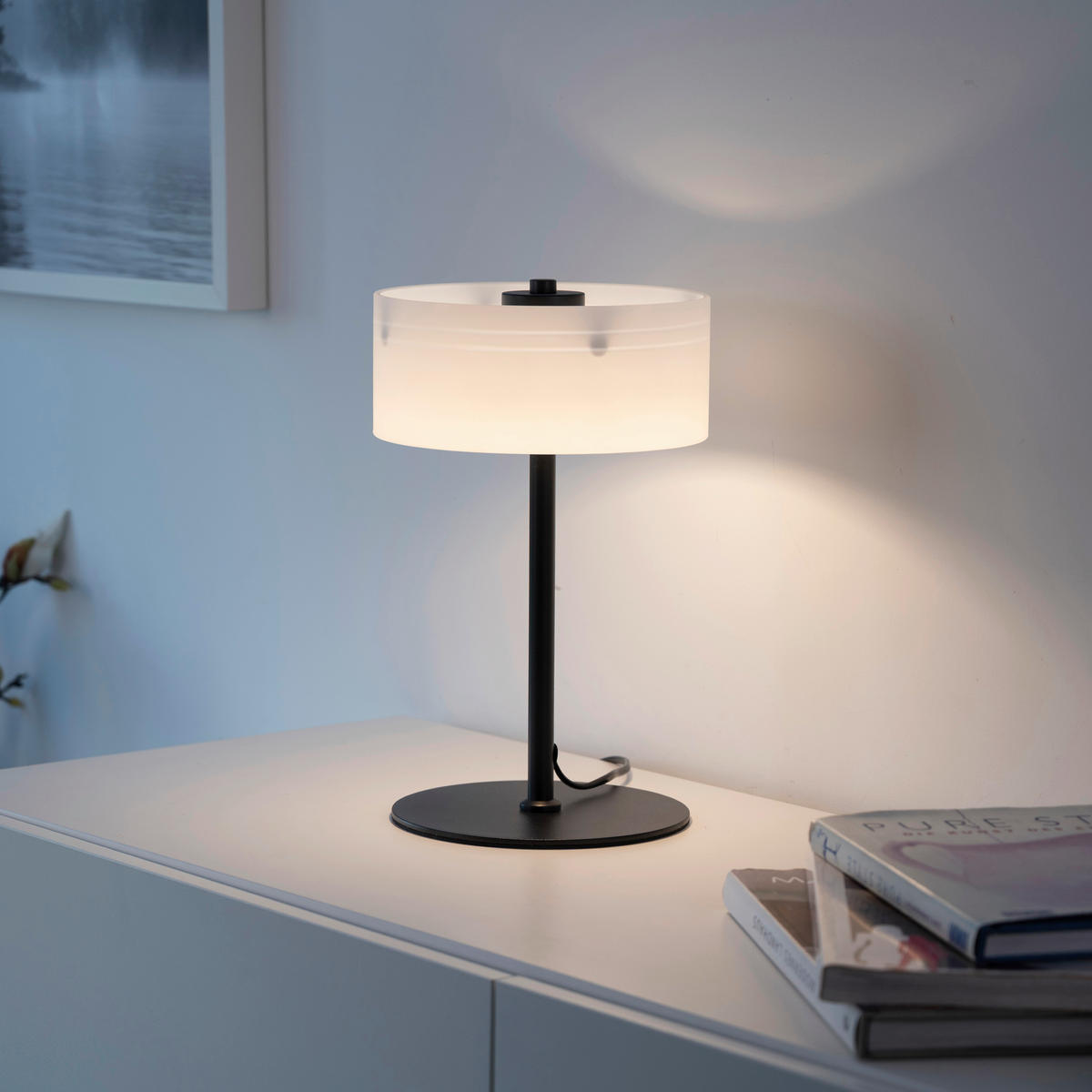 LED-TISCHLEUCHTE 20/20/33 cm   - Schwarz, Design, Glas/Kunststoff (20/20/33cm)