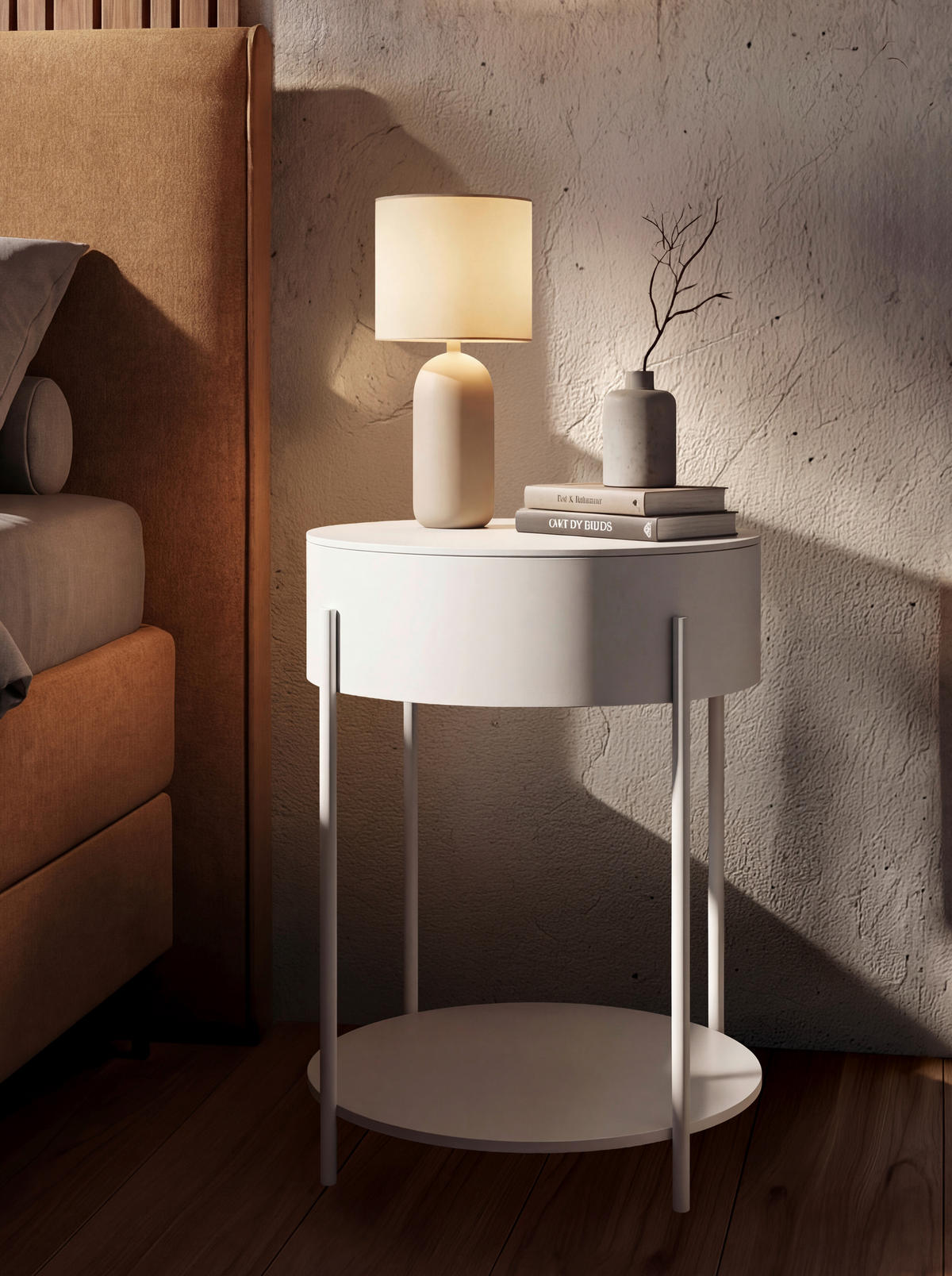 NACHTSCHRANK  - Weiß, Design, Glas/Metall (40/50cm) - hülsta