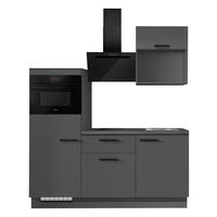 KÜCHENBLOCK 180 cm   in Graphitfarben  - Schieferfarben/Schwarz, Basics, Holzwerkstoff/Metall (180cm) - Impuls