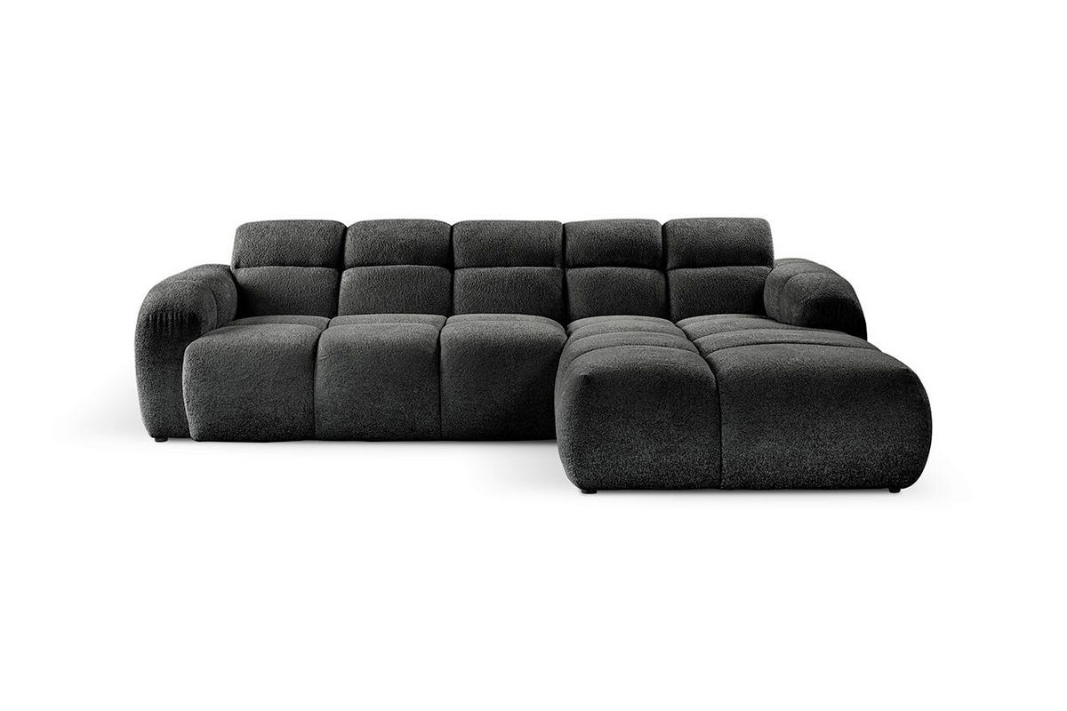 ECKSOFA VENTO in Struktur Dunkelgrau  255/175 cm  - Dunkelgrau/Schwarz, Design, Holz/Holzwerkstoff (255/175cm) - MID.YOU